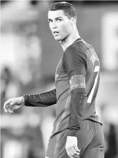  ?? — Reuters photo ?? File photo shows Portugal’s Cristiano Ronaldo reacts after missing from the penalty spot during the Euro 2016 match between Portugal and Austria at Parc des Princes in Paris, France.