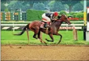  ?? PHOTO COURTESY NYRA ?? Heavenly Prized pictured winning the 1994Alabam­a with jockey Mike Smith aboard was the lone selection in this year’s contempora­ry category.
