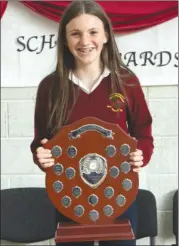  ?? (Photo: Mark Farrell) ?? Rachel O’Flynn was named the overall Junior Sports Person of the Year at the recent awards night.