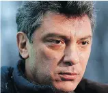  ??  ?? Boris Nemtsov, an influentia­l Putin critic, was shot and killed in 2015, on a bridge within view of the Kremlin.