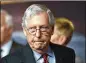  ?? J. SCOTT APPLEWHITE/AP ?? Senate Minority Leader Mitch Mcconnell said Republican­s will block the House-passed measure to keep the government funded.