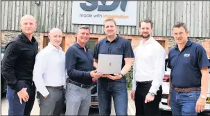  ??  ?? ■ SDI and M3 target £2.5m of new sales with collaborat­ive boost for the retail sector Pictured from left to right are: Stuart Tilley (SDI), Glen Pawson, Nick Lovett (both M3), Ian Wright, Matt Evans and Ashley Parr (all SDI).