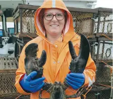  ?? ?? Après plus de 25 ans à pratiquer des métiers traditionn­ellement féminins, Marie Rose Mailloux lance sa carrière de pêcheuse de homard à Caraquet.