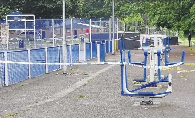  ?? ?? The scene at Bicknor Road play area in Maidstone, where there was a stabbing