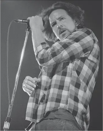  ?? PETER MCCABE ?? With the death last week of Chris Cornell, Eddie Vedder of Pearl Jam becomes the last grunge rocker standing.