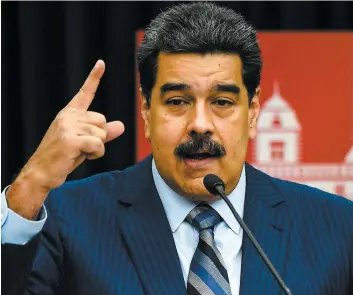  ?? PHOTO AFP ?? Le dirigeant socialiste Nicolas Maduro a mis en cause le conseiller à la sécurité nationale de la Maison-blanche, John Bolton, lors d’une conférence, hier, à Caracas.