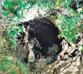  ?? ANI ?? Security forces busted a hideout of Lashkar-e-taiba at Arizal n
Khansaib in Budgam on Saturday.