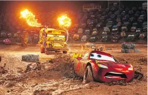  ??  ?? Lightning McQueen somehow accidental­ly joins a demolition derby in this third instalment of the Cars franchise.