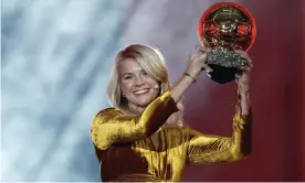  ??  ?? Ada Hegerberg holds her Ballon d’Or. ‘She is an inspiratio­nal figure who deserves all the global plaudits she has received.’ Photograph: Christophe Ena/AP