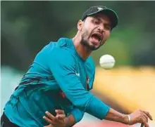  ?? AFP ?? Bangladesh captain Mashrafe Mortaza throws the ball during a practice session in Dambulla yesterday.
