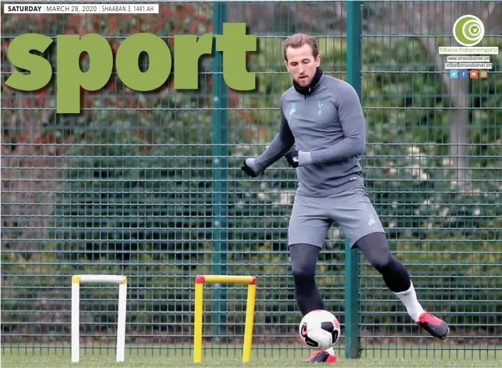  ?? — Reuters ?? Tottenham Hotspur’s Harry Kane during training.