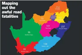  ?? Source: Department of Transport ?? During the festive season most blood reserves go to accident victims, resulting in dire shortages in some parts of the country. The graphic shows the number of road fatalities between December 1, 2014 and January 7, 2015.