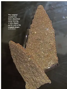  ?? BOB JONES ?? The original crystal has been dissolved away leaving a lady slipper pyrite cast of its original shape.