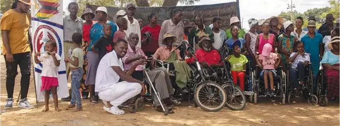  ?? ?? People living with rare diseases and disabiliti­es at Burombo flats on Saturday