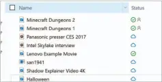  ??  ?? In File Explorer, files stored on your local hard drive (on your PC) are shown with a green checkmark next to them. Onedrive files stored only in the cloud have a cloud icon. What Windows can do is delete local files that are already backed up in the cloud, saving space.