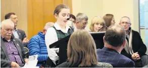  ?? PHOTO: SUPPLIED ?? Making her point . . . Sophie Ineson presents her idea, that a dressing room at the Civic Theatre should be named after Invercargi­ll dancer Rowena Jackson, to the Invercargi­ll City Council.