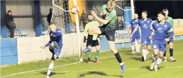  ?? Frank Crook ?? ●● Desperate defending from the Rams saw them secure a 1-1 draw against form side Leek Town at the weekend. Match report inside