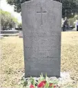  ??  ?? Final resting placejohn’s grave in Mauritius