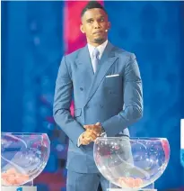  ?? Photo / AP ?? Samuel Eto’o has been under scrutiny after kicking a man to the ground in what he called a “violent altercatio­n” outside a World Cup stadium.