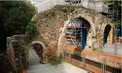  ??  ?? Below: All that remains of the abbey mill, astride the Holy Brook