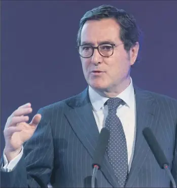  ?? ALBERTO MARTÍN ?? Antonio Garamendi, presidente de la patronal CEOE.