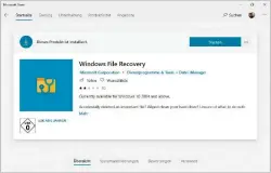  ??  ?? Windows File Recovery heißt das neue Datenrettu­ngstool von Microsoft. Es lässt sich direkt aus dem Store heraus oder auch über das Startmenü aufrufen.