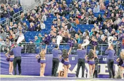  ?? KENNETH K. LAM/BALTIMORE SUN ?? Some of the lower-level seats at M&T Bank Stadium were empty at the start of the game between the Baltimore Ravens and the Miami Dolphins on Oct 26. The National Football League has struggled this season with a decline in fan interest.