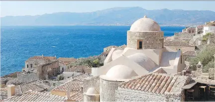  ?? PHOTOS: RICK STEVES/POSTMEDIA NEWS ?? Monemvasia — built on a Gibraltar-like rock by the sea — is a mix of Venetian, Ottoman and Byzantine cultures.