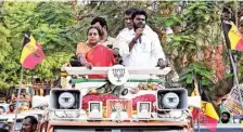  ?? M. PERIASAMY ?? Slew of assurances: BJP Tamil Nadu president K. Annamalai, at a campaign in Coimbatore on Wednesday, reiterated his promises for the region.