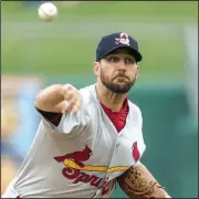  ?? NWA Democrat-Gazette/BEN GOFF@NWABENGOFF ?? Adam Wainwright, St. Louis Cardinals pitcher, throws a rehab assignment for Springfiel­d on Wednesday against Northwest Arkansas at Arvest Ballpark.