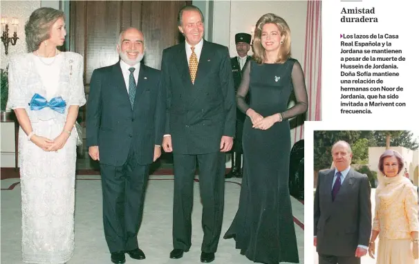  ?? EFE ?? Hussein y Noor de Jordania posan con los Reyes de España en 1994