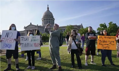  ?? ?? Abortion rights supporters rally at the Oklahoma City state capitol on 3 May. Photograph: Sue Ogrocki/AP