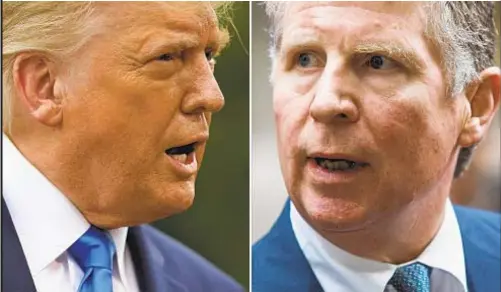  ??  ?? President Trump has lost many battle to keep his tax records from Manhattan District Attorney Cy Vance Jr. (right). An appeals court seems to be about out of patience and may give Vance his final victory.