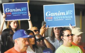  ?? Ned Gerard / Hearst Connecticu­t Media ?? Bridgeport area union members take part in an event to express support for Mayor Joe Ganim’s candidacy for governor.