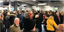  ??  ?? Some of the Burton Albion supporters who did manage to make it to Wednesday’s game at the Etihad Stadium