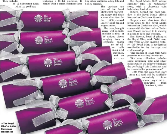  ??  ?? &gt; The Royal Mint’s £5,000 Christmas cracker set