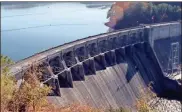  ?? Doug Walker ?? The Allatoona Dam, shown in this file photo, will not be producing hydroelect­ric power through mid-august while Georgia Power works on the primary transmissi­on line from the lake.