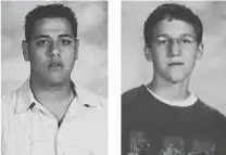  ??  ?? Ali Medlej, left, and Xristos Katsirouba­s as they appeared in London South Collegiate Institute’s 2005- 06 yearbook.