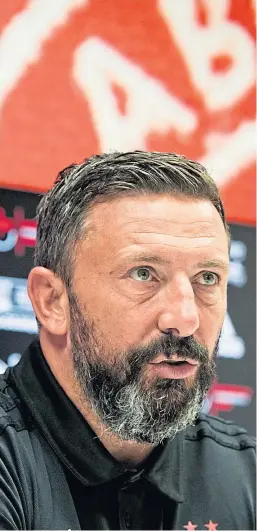  ?? Picture: SNS. ?? Derek McInnes hopes an extended run in the Europa League will help finance his wish for a new defender.