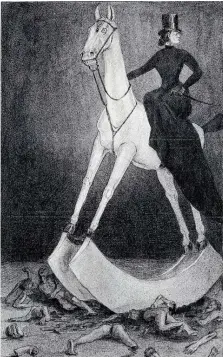  ?? BILD: SN/LENBBACHHA­US/SPANGENBER­G ?? Alfred Kubin: „Die Dame auf dem Pferd“, um 1900/01.