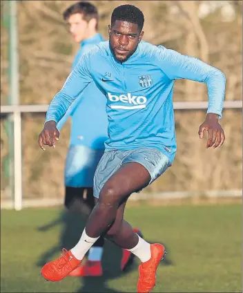  ?? FOTO: FCB ?? Samuel Umtiti (25 años) quiere volver ya pero los médicos no le aconsejan al no ver la rodilla izquierda bien