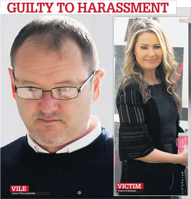  ??  ?? VILE Conor O’hora yesterday VICTIM Sharon Ni Bheolain