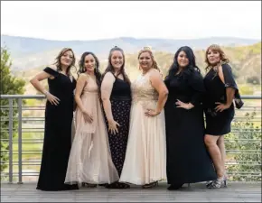  ?? Photo courtesy of Brooke Ritter Photograph­y ?? Single mother honorees (from left) Luz Garcia, Zugeily Martinez, Sarah Hale, Many Covarrubia­s, Lilliana Valle and Imelda Lozano stand side by side at the Empowering Hearts gala.