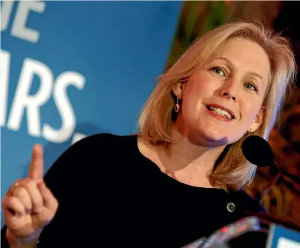  ?? REUTERS ?? New York Senator Kirsten Gillibrand this week declared that by today’s standards, the ‘‘appropriat­e response’’ for Bill Clinton would have been to resign when his affair with White House intern Monica Lewinsky was revealed in 1998.