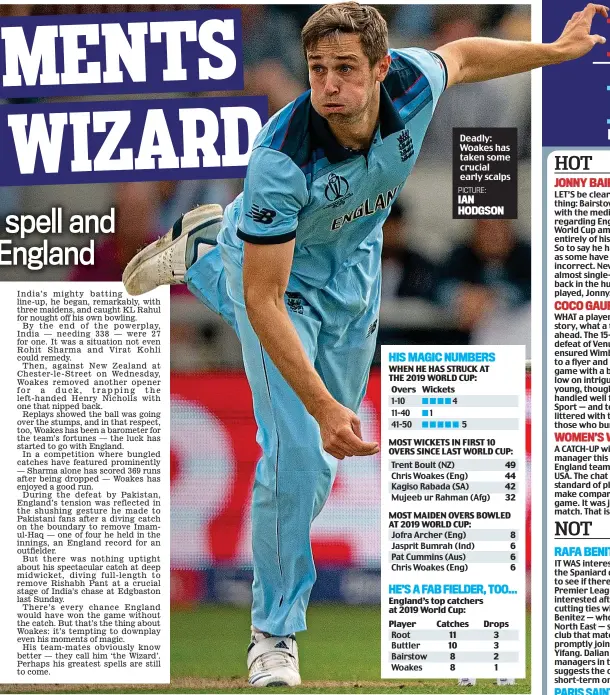  ?? PICTURE: IAN HODGSON ?? Deadly: Woakes has taken some crucial early scalps