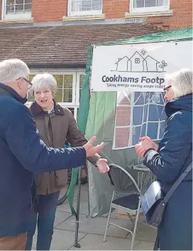  ?? ?? Theresa May attended the first public event in Cookham Rise on Saturday.
for Cookhams Footprint