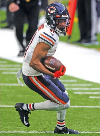  ?? AP PHOTOS ?? Bears receiver Darnell Mooney caught 61 passes for 631 yards and four touchdowns as a rookie.