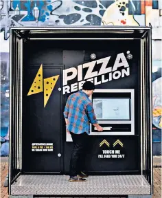  ?? ?? The Pizza Rebellion machines are the first of their kind to be installed in the UK