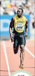  ?? DANI DUCH ?? Dos Bolt.
En una de las fotografía­s se ve a Usain en el Santiago Bernabeu haciendo el saque de honor; en la otra, en el Mundial de Londres
de atletismo