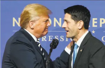  ?? Evan Vucci / Associated Press 2018 ?? ExHouse Speaker Paul Ryan (right) angered President Trump over critical comments he made — including “I wanted to scold him all the time” — in “American Carnage,” by Tim Alberta.